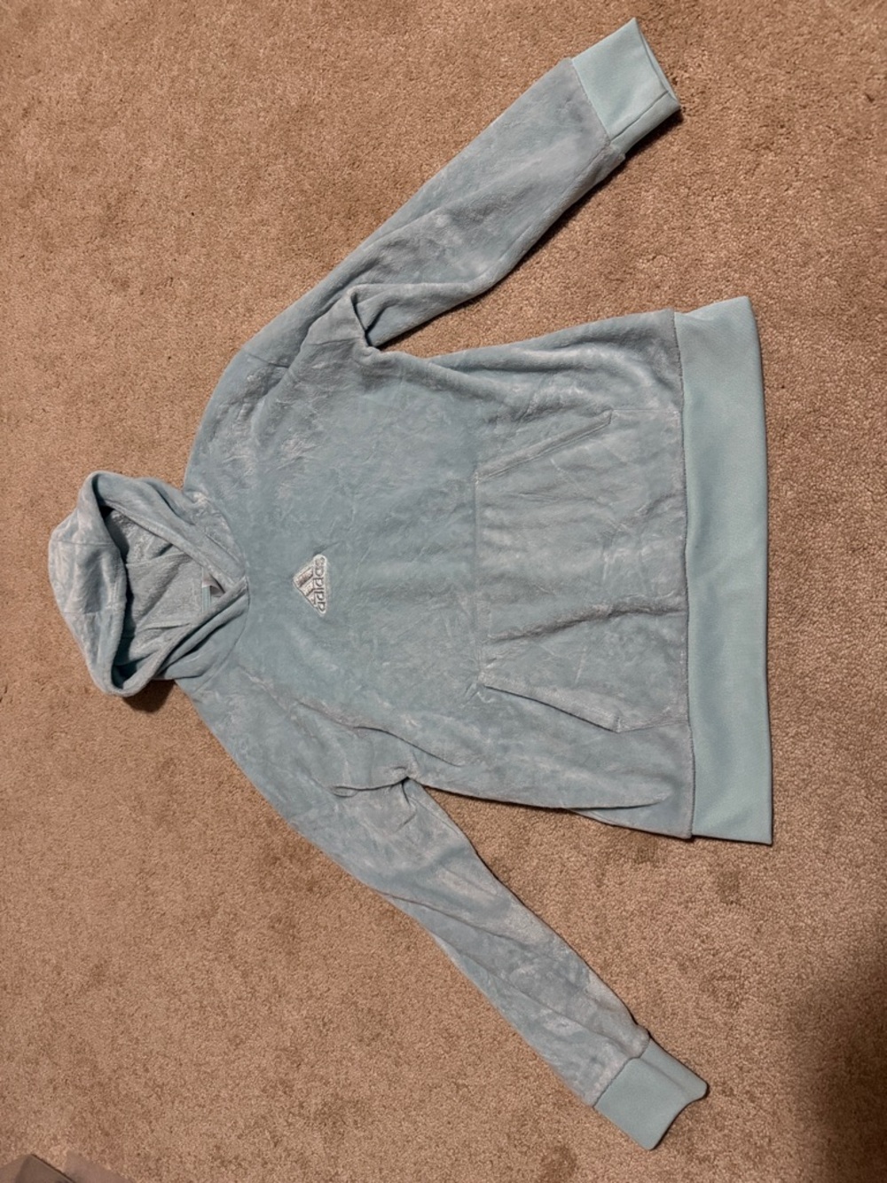 Girls XL Adidas Blue Cozy Hoodie with Front Pocket